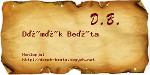 Dömök Beáta névjegykártya